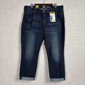 Levi Strauss Signature Jeans Womens 20 W35 Blue Mid-Rise Slim Boyfriend Capri